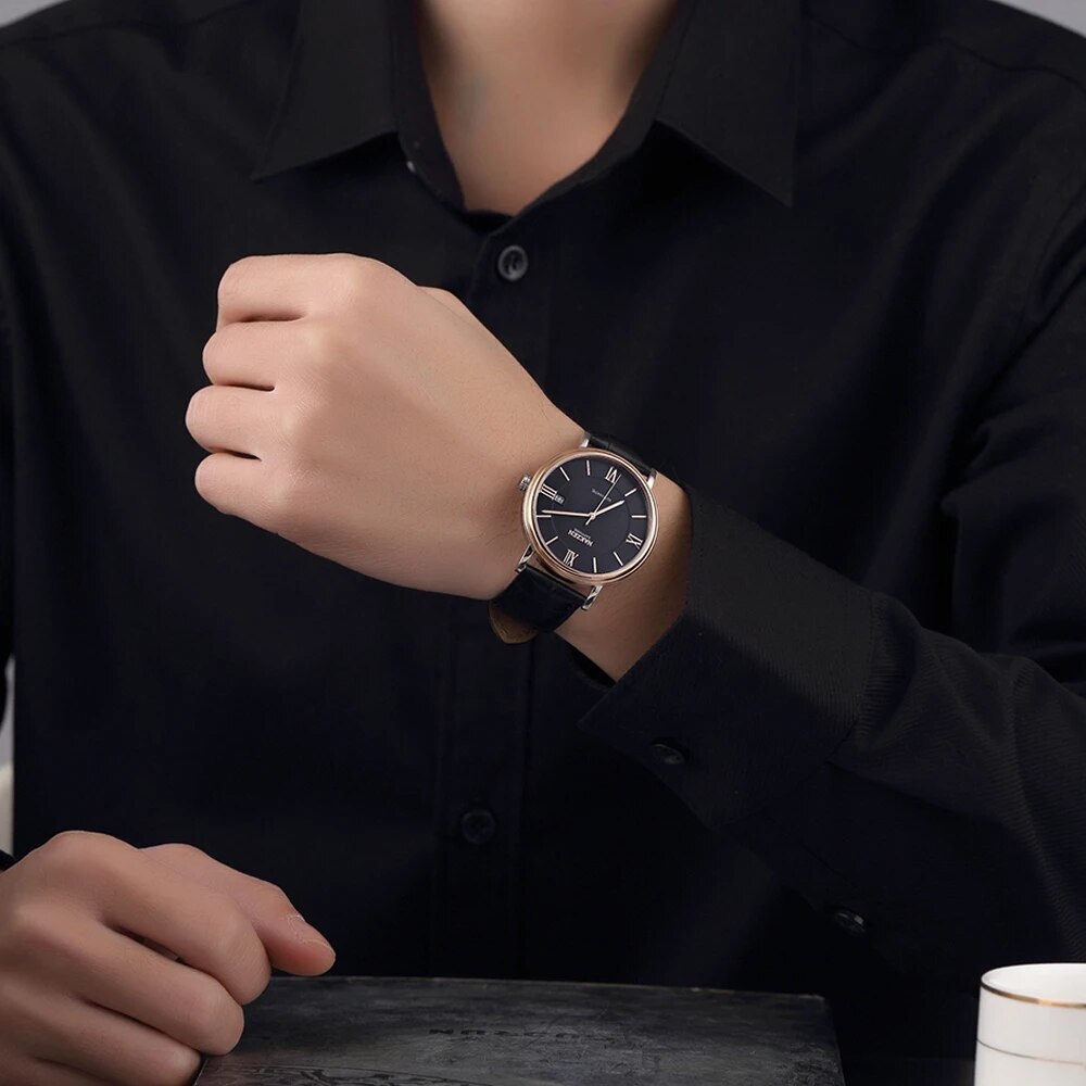 NAKZEN 7002 Men Business Automatic Mechanical Watches Brand Luxury Leather Man Wrist Watch Male Clock Relogio Masculino Miyota 9015-4