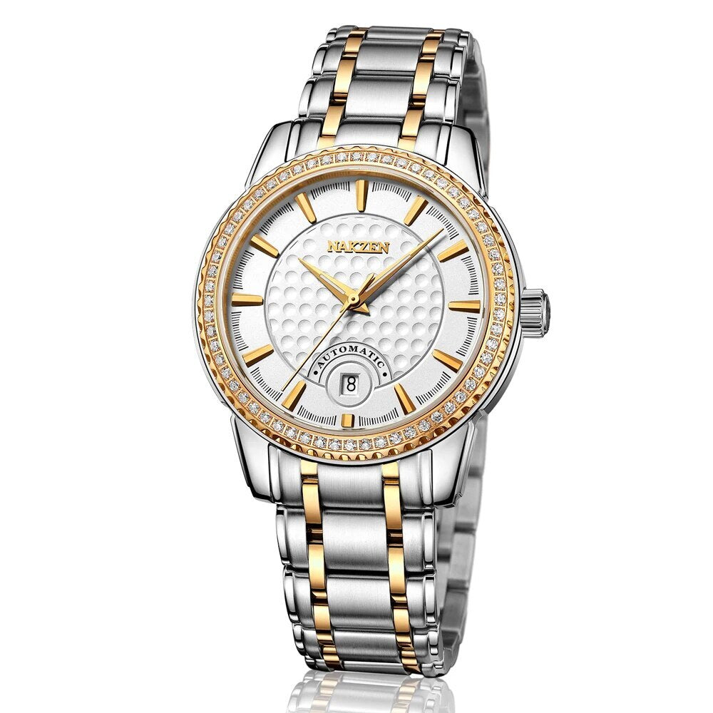 NAKZEN Men Mechanical Watch Men's Automatic Miyota 8215 Movement Diamond Watches Sapphire Wrist Watch Male Waterproof Clock 6020-1