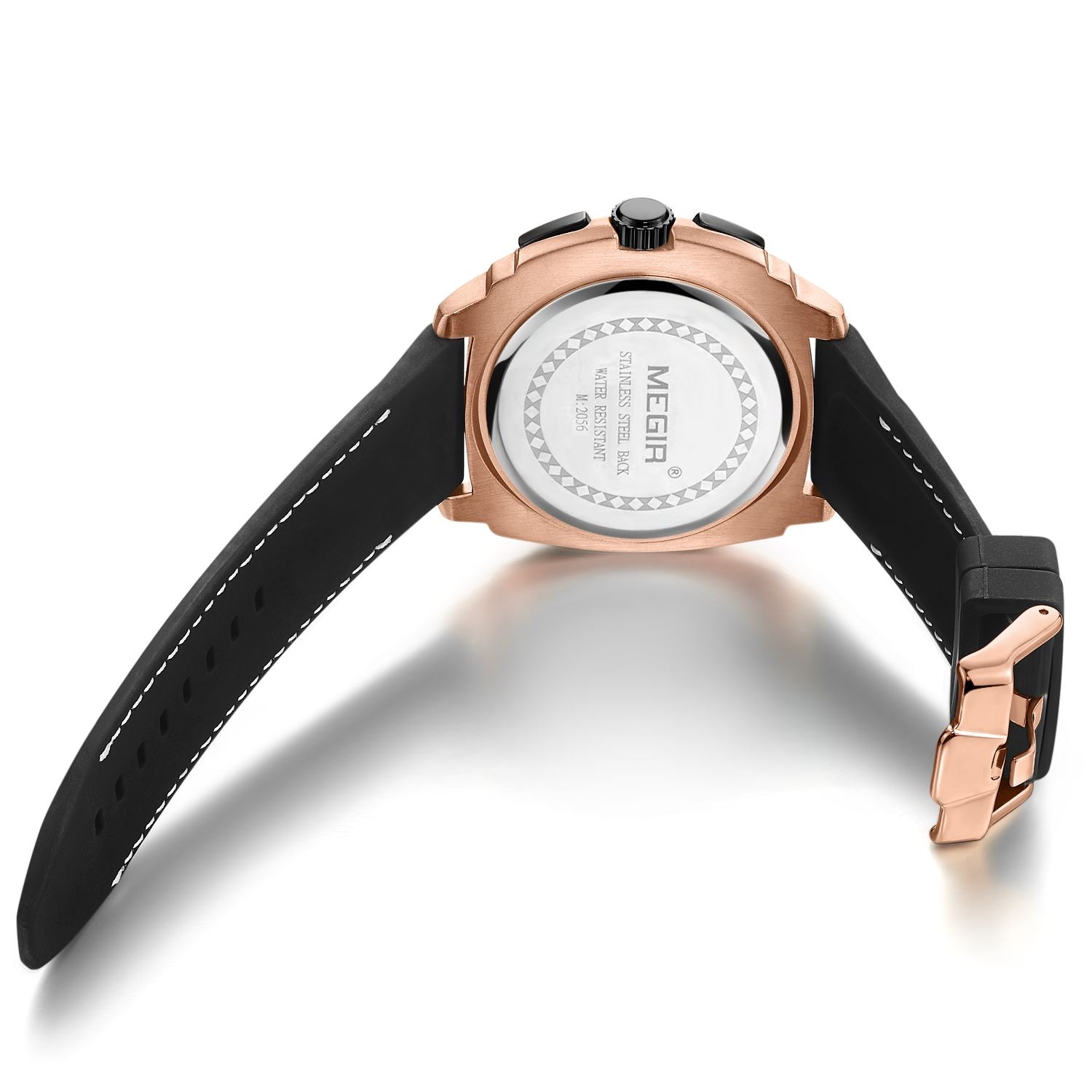 MEGIR Chronograph Men Sport Watches Fashion Silicone Strap Military Quartz Wristwatch Clock Relogio Masculino 2056-13