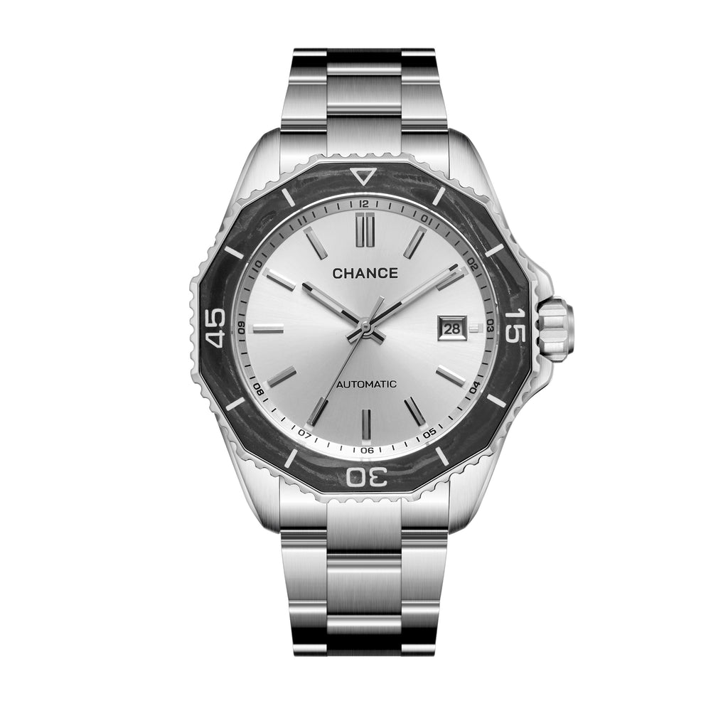 CHANCE Automatic Mechanical Watches Movement 10Bar Waterproof Stainless Steel Sapphire Glass Business Wristwatch Clock 9102